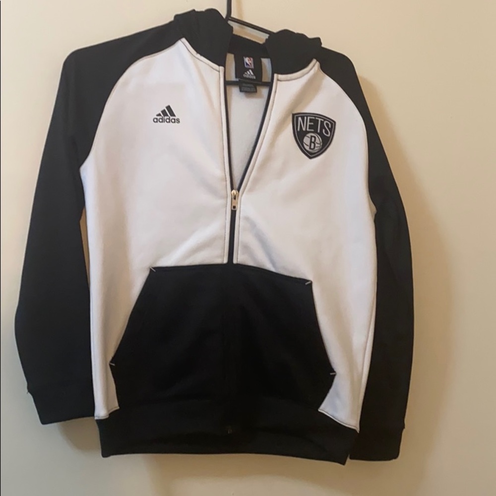 Adidas Brooklyn nets boys hoodie jacket M
